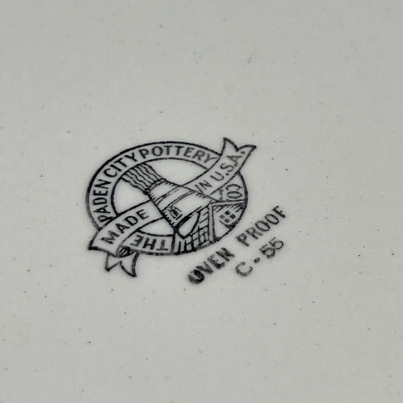 Vtg Pennsylvania Souvenir Map Plate The Keystone State Yellow Paden City Pottery - Picture 5 of 5